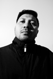 portrait of middle-aged man.men's expression is solemn.high contrast black and white.