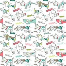 seamless background with dogs