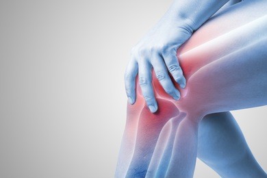 knee injury in humans .knee pain,joint pains people medical, mono tone highlight at knee