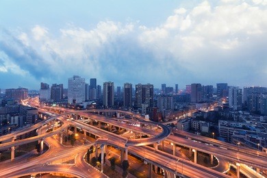 china chengdu, camp door overpass night, the background for the chengdu urban architecture