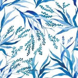 hand painted watercolor leaves seamless floral pattern background. leaf pattern. spring and summer pattern