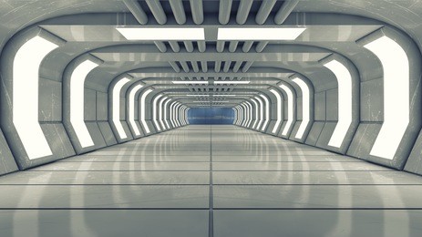 3d rendering. futuristic background architecture corridor.