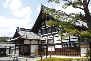 traditional japanese building at nijojo, kyoto