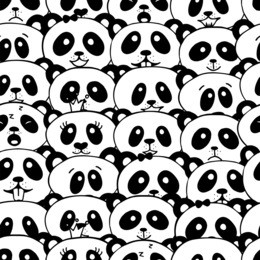 seamless pattern with panda. cute panda face. seamless cartoon wallpaper. vector illustration.

