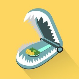 money trap creation,vector illustration,financial trap