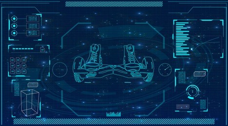 futuristic user interface for gyroscooter. abstract virtual graphic touch user interface. hud. hi-tech basic. white elements. ui hud infographic interface screen monitor radar set web elements