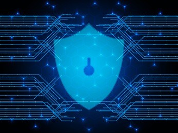 cyber security concept  on abtract technology background. vector illustration