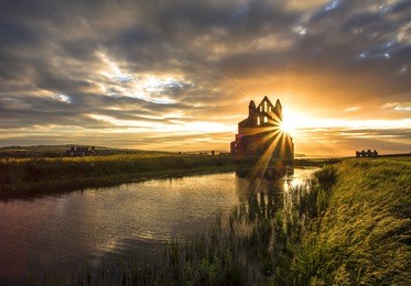 whitby abbey sunset