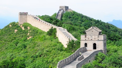 the chinese great wall at badaling in the mountains in the north of the capital beijing