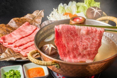 high-quality japanese beef shabu-shabu set