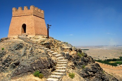 great wall of china. jiayuguan, the last fortress. gansu province, china.