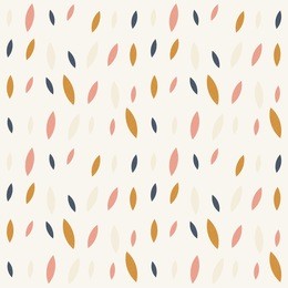 vector seamless pattern with simple leaves and worn out retro texture. scandinavian vintage style design background. 