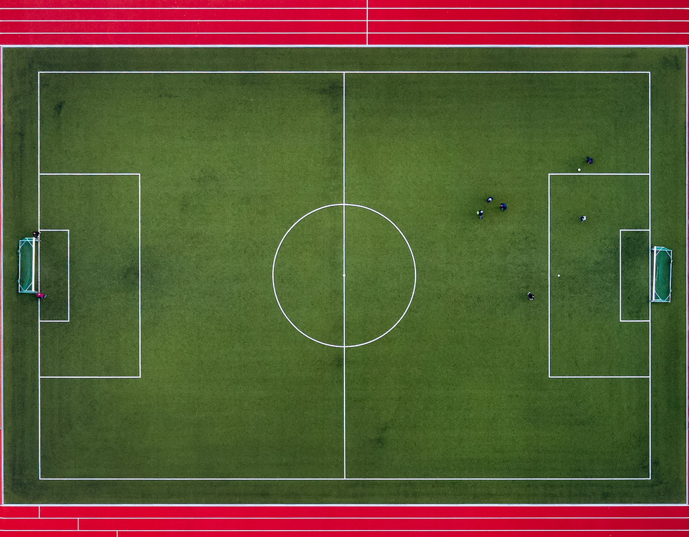 football field from above.