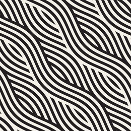 abstract geometric pattern with wavy lines. interlacing rounded stripes design. seamless vector background.
