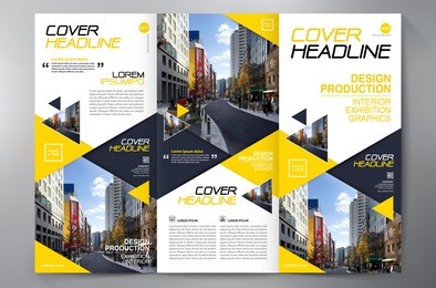 business brochure. flyer design. leaflets 3 fold template. cover book and magazine. annual report vector illustration