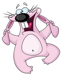 illustration of the crazy pink bunny