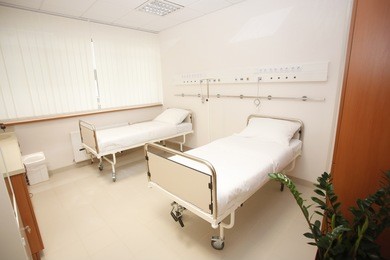 empty bedroom in hospital interior