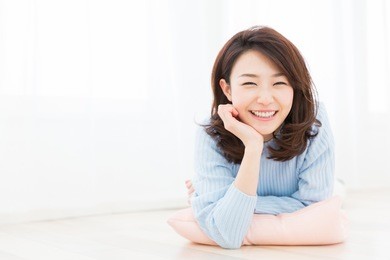 young attractive asian woman relaxing