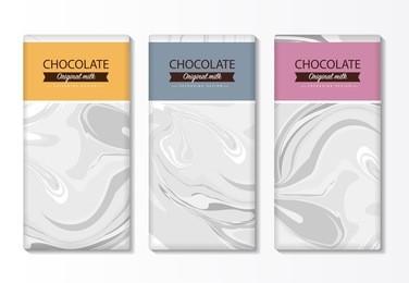 chocolate bar packaging set. trendy luxury product branding template with label and geometric pattern. vector design.