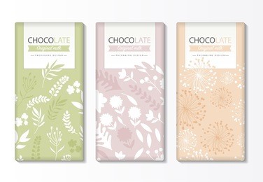 chocolate bar packaging set. trendy luxury product branding template with label and geometric pattern. vector design.