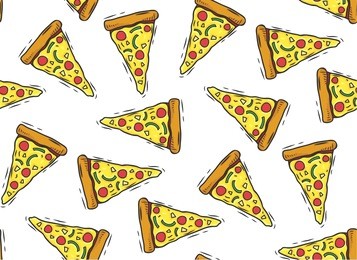 sketchy pizza seamless background
