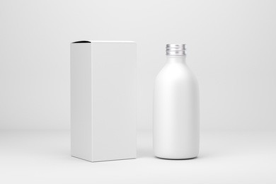 cosmetic packaging bottle and box, 3d renders
