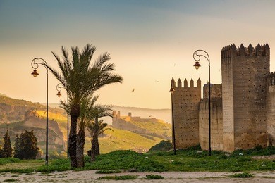 morning before the walls of medina fes, morocco