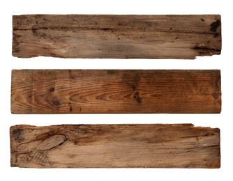 old planks isolated on white