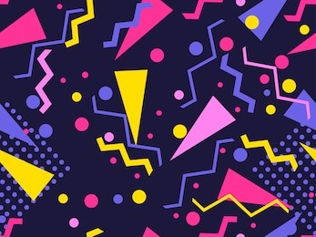 memphis seamless pattern. geometric elements memphis in the style of 80's. vector illustration.