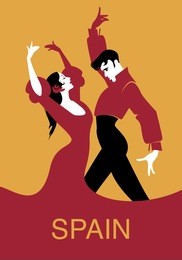 couple of flamenco dancers. vector illustration