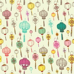 chinese lanterns seamless background