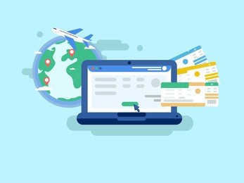 online tickets setvice. flat design illustration