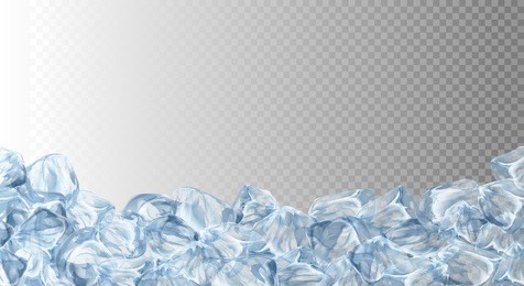 ice cubes, realistic set, 3d vector illustration. blue ice collection, isolated, refresh, transparent background.