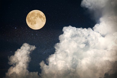 full moon on night sky