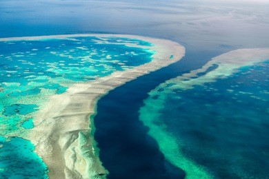 aerial view of the great barrier reef
