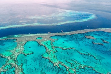 aerial view of the great barrier reef