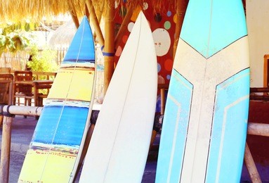 surfboard on the beach