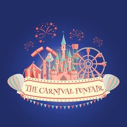 amusement park banner .carnival funfair  banner. vector illustration.