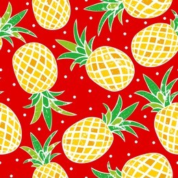 vector seamless pattern with pineapples
