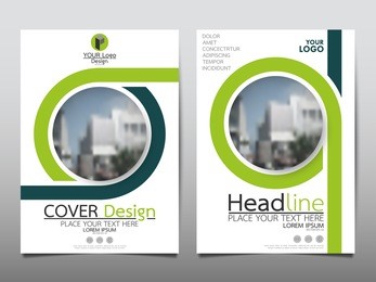 green flyer cover business brochure vector design, leaflet advertising abstract background, modern poster magazine layout template, annual report for presentation.