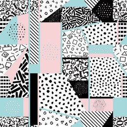 seamless abstract background-vector illustration. pattern from pieces of different textures. patchwork.