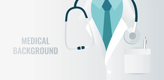 medical background with close up of doctor with stethoscope. vector illustration