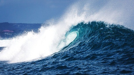 wave in the ocean. removed from the water. bali indonesia