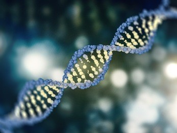 digital illustration of a dna model on science background. 3d rendering