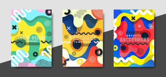 artistic funky design for print products. bright and high contrast background for poster, card, flyer, brochure and web design. pop art, memphis and 80s style waves.
