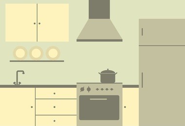 vector illustration of kitchen room