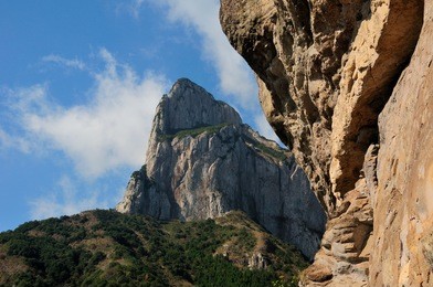 guanying peak mountains in the fangdong scenic area of yandangshan located in zhejiang province china.   