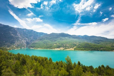 beautiful landscape of st croix lake in the gorges du verdon in south-eastern france. provence-alpes-cote d'azur.