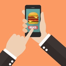 order fast food online. vector illustration