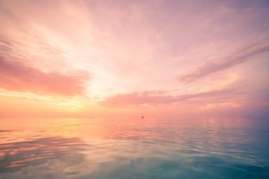 calm sea ocean blue sky background. zen background, inspirational sky clouds background. natural sunset, sea, background horizon, sea sunset view. 